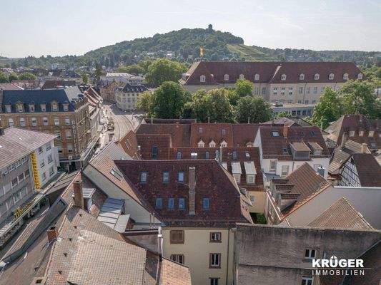 Luftbild mit Durlacher Turmberg