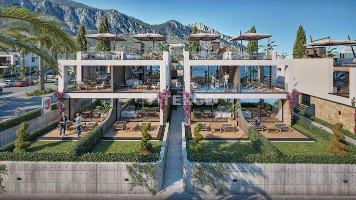 Sea and Mountain View Apartments in Lapta, North Cyprus