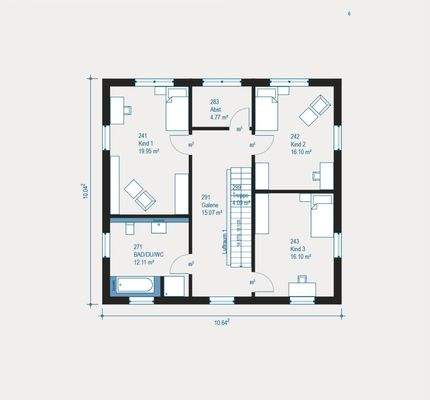 Mustergrundriss Obergeschoss