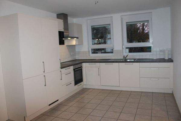 Küchenbereich mit einer hochwertigen Einbauküche und Abluftfunktion