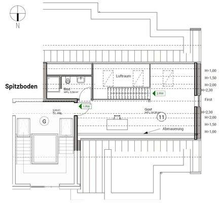 Grundriss Wohnung 11 - Spitzboden