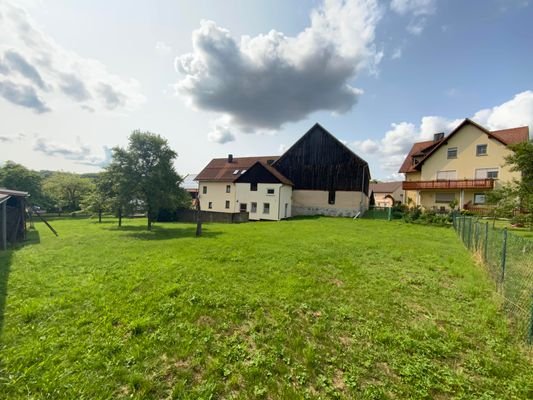 große Wiese mit Obstbäumen