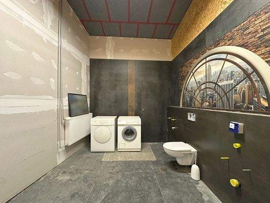 vorbereiteter Sanitärbereich