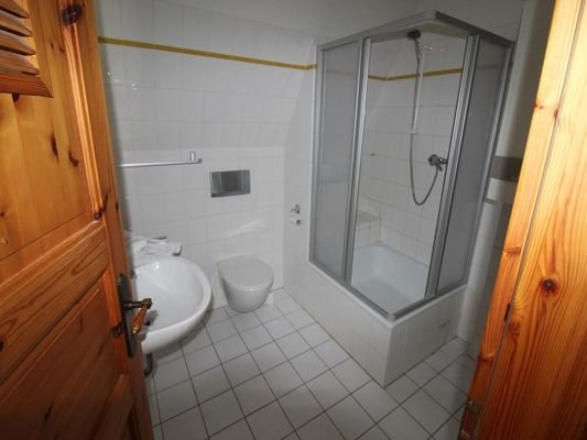 Das Bad mit Dusche