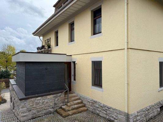 Ansicht Giebel mit Anbau