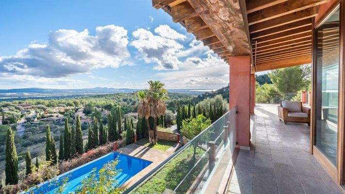 Villa mit Panoramablick zur Mieten in Ses Rotgetes, Esporlas. Mallorca
