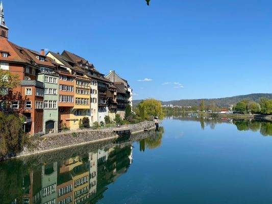 Blick von Rheinbrücke Laufenburg (Baden)