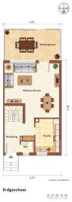 Grundriss EG mit Möblierungsvorschlag