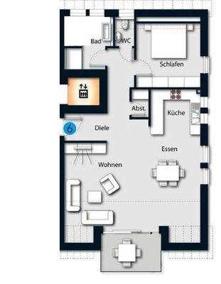 Grundriss Whg. 6