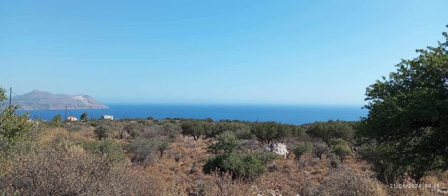 Kreta, Kokkino Chorio: Grundstück mit uneingeschränktem Meerblick zu verkaufen