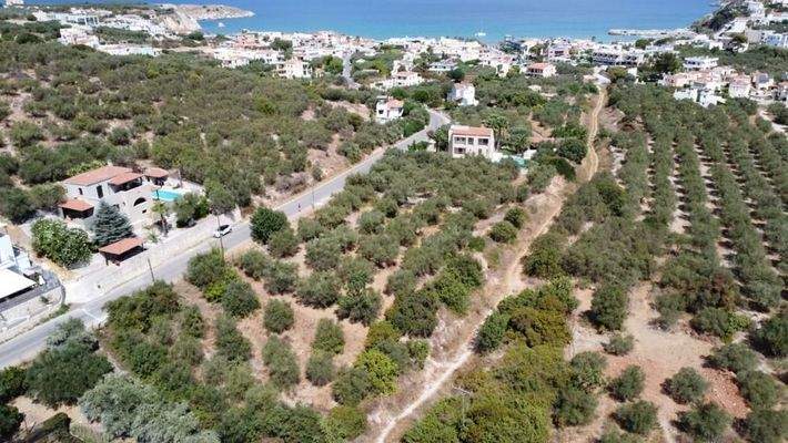 Kreta, Almyrida: Schönes Grundstück mit Baugenehmigung zu verkaufen