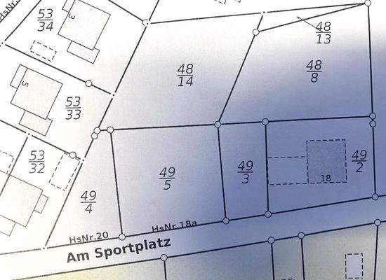 Lageplan HsNr. 18 a, Baugrundstück