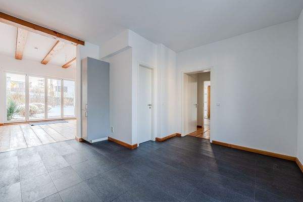 Light-filled kitchen with pantry