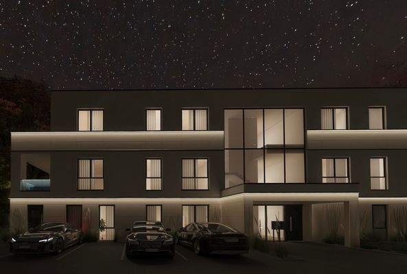 Visualisierungsbeispiel Frontansicht bei Nacht