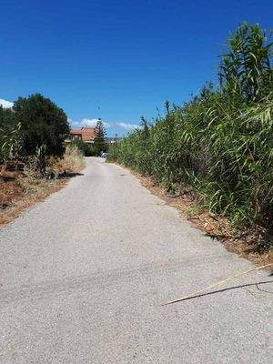 Kreta, Voukolies: Grundstück mit Baugenehmigung und Meerblick zu verkaufen