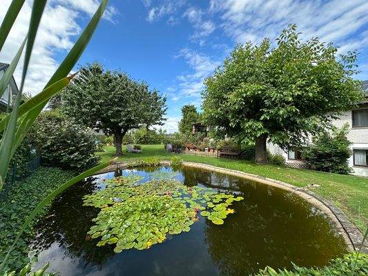 Gartenteich mit Seerosen – ruhige Wohlfühlatmosphäre