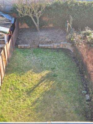 Blick vom Schlafzimmer in den Garten