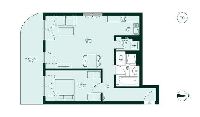 Komfortabler Grundriss