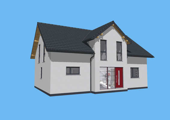 mit zwei dekorativen Kapitänsgiebeln