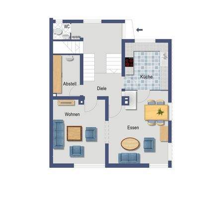 Grundriss Erdgeschoss (nicht maßstabsgetreu)