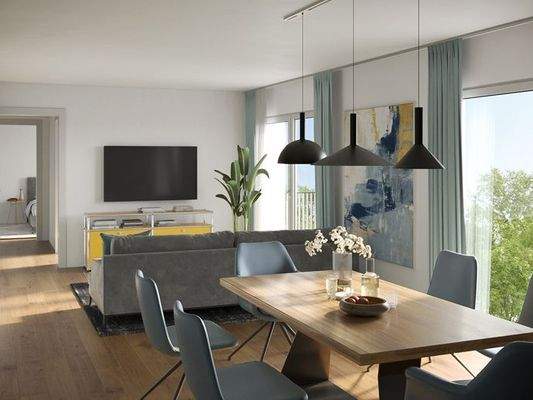 Der offene Grundriss lässt sich gut einrichten