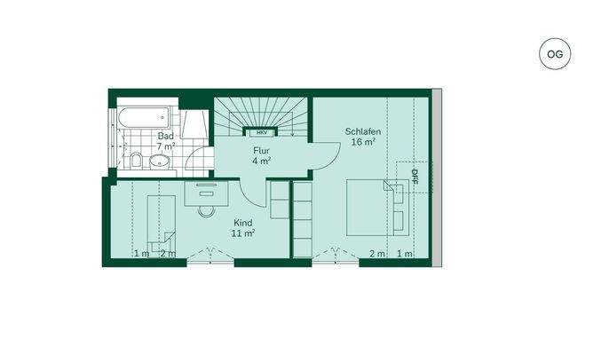 Reihenhaus Grundriss OG