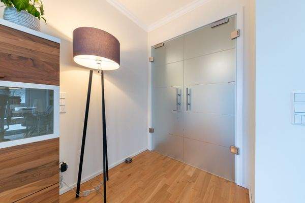 Glastür zu Wohnzimmer