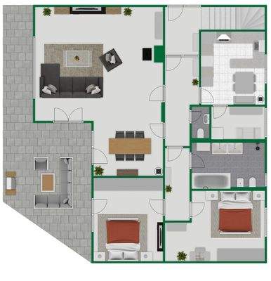 Grundriss-Skizze Erdgeschoss