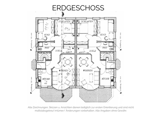 Grundriss-Skizze EG Mehrfamilienhaus Großenwiehe F