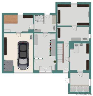 Grundriss-Skizze I Beide Häuser I Kellergeschoss