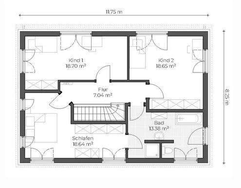 Grundrissbeispiel Dachgeschoss