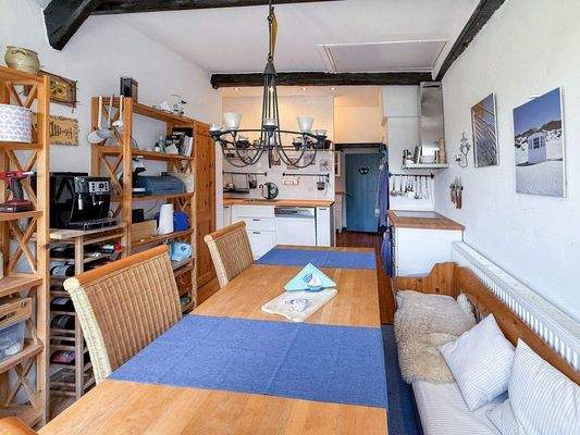 Blick in die Wohn-Tenne von der Terrasse