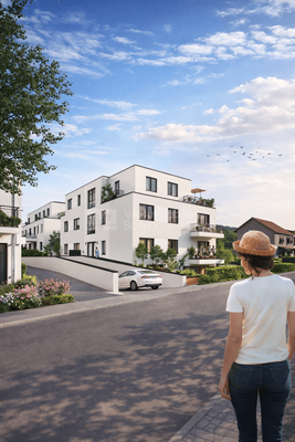 Erlenweg 1 GmbH visualisert Zufahrt Tiefgarage