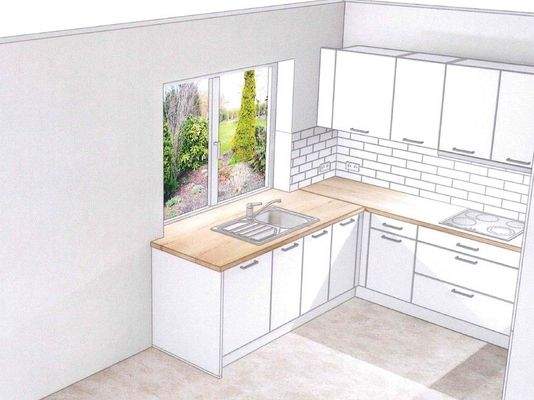 Einbauküche-schematische Dartstellung 