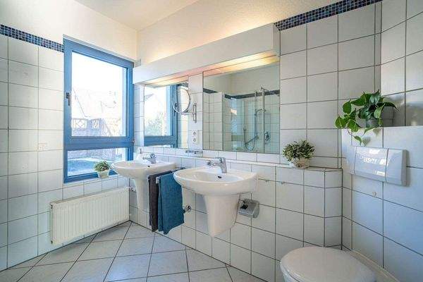 Das Tageslichtbad stammt aus dem Baujahr.