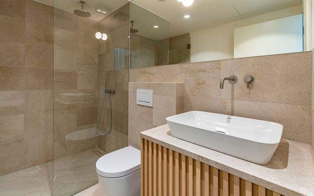 Eines von 2 Badezimmer mit Dusche