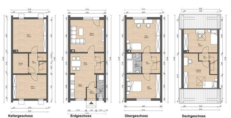 Grundrisse bemaßt u. optimiert RMH Reppenstedt