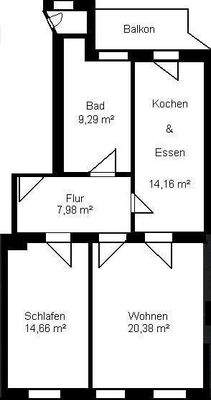 Wohnungsgrundriss mit Balkon