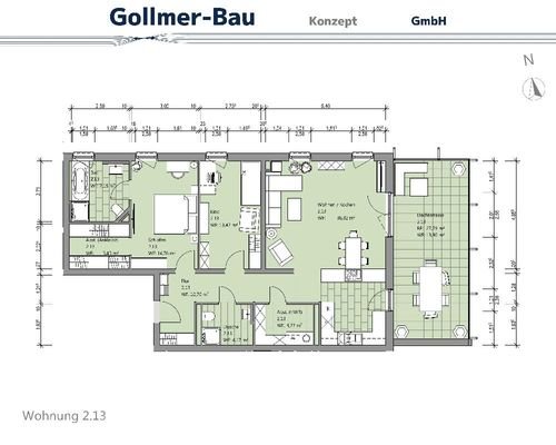 Grundriss Wohnung 2.13