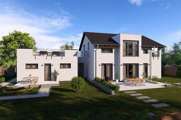 Modernes Doppelhaus-Ensemble