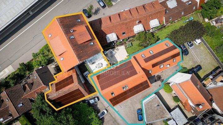 Vogelperpektive beider Objekte