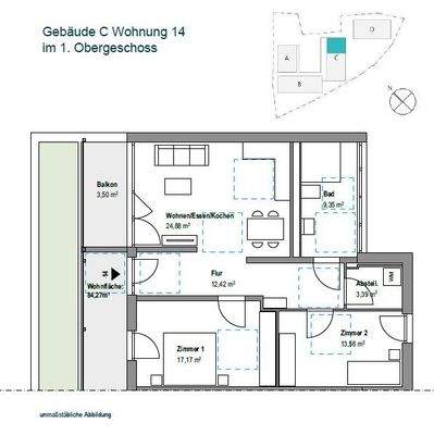 Grundriss Wohnung 14