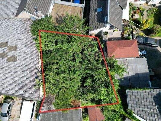 Grundstück Ansicht von oben markiert