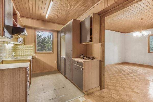 Küche mit Blick zum Wohnbereich