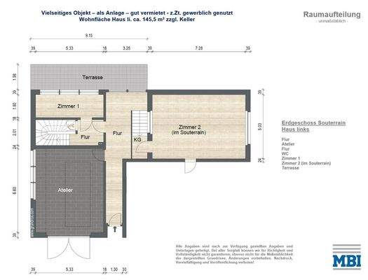 Grundriss EG mit Souterrain