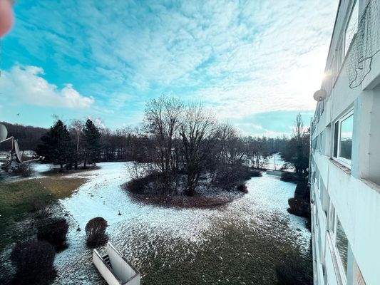 Ausblick Wohnzimmer und Loggia