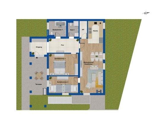 Grundriss Wohnung - EG