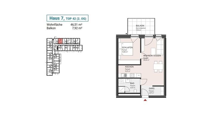 Haus 7, Top 42 (2. OG)