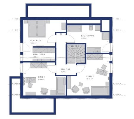 Im Dachgeschoss viel Platz für eine 4 köpfige Family