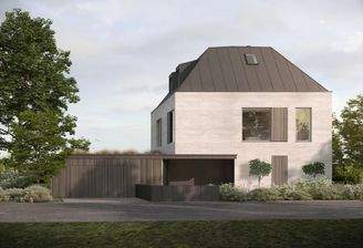 Für das Grundstück liegt eine Baugenehmigung für eine Mansarddach-Villa vor (visualisiert)